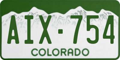 CO license plate AIX754