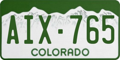 CO license plate AIX765