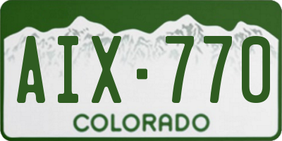 CO license plate AIX770