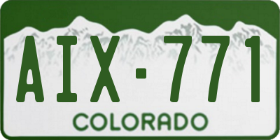 CO license plate AIX771