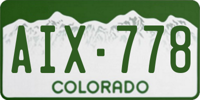 CO license plate AIX778