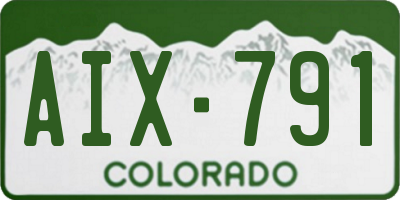CO license plate AIX791