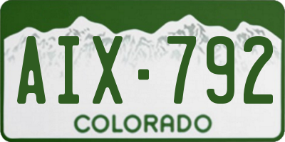 CO license plate AIX792