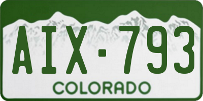 CO license plate AIX793