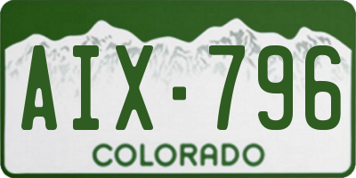 CO license plate AIX796