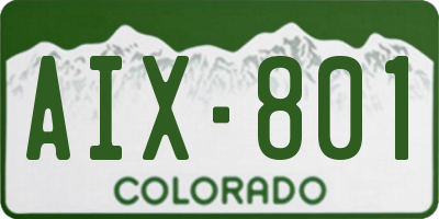 CO license plate AIX801