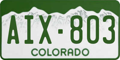 CO license plate AIX803