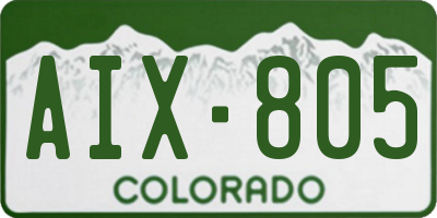 CO license plate AIX805