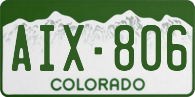 CO license plate AIX806