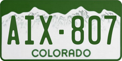 CO license plate AIX807