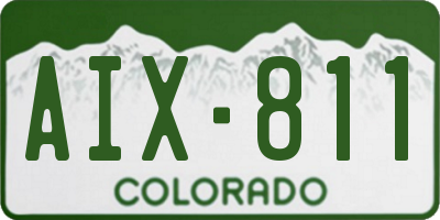 CO license plate AIX811