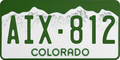 CO license plate AIX812
