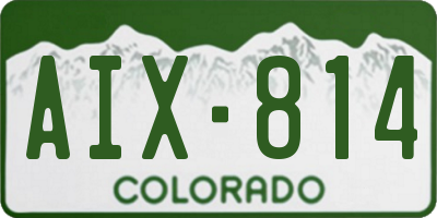 CO license plate AIX814