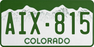 CO license plate AIX815