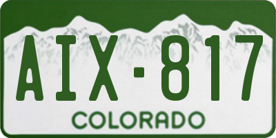 CO license plate AIX817