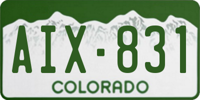 CO license plate AIX831