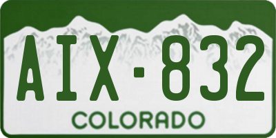 CO license plate AIX832