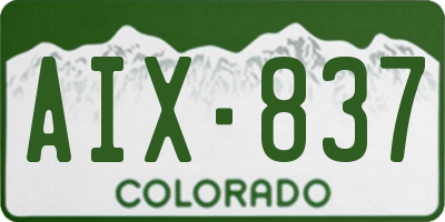 CO license plate AIX837