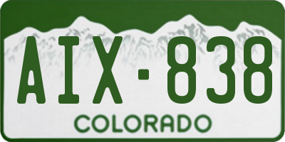 CO license plate AIX838