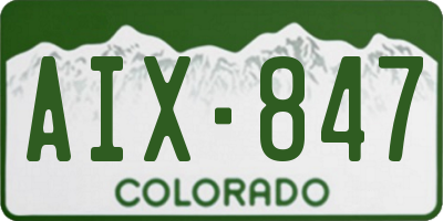 CO license plate AIX847