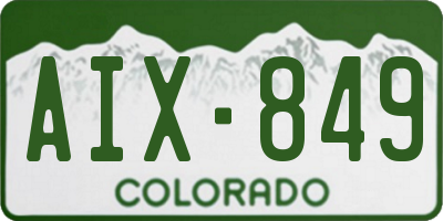 CO license plate AIX849