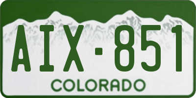 CO license plate AIX851