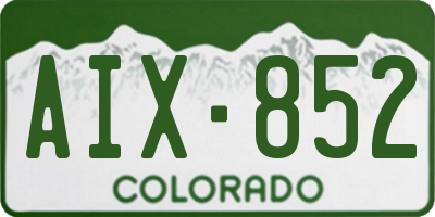 CO license plate AIX852