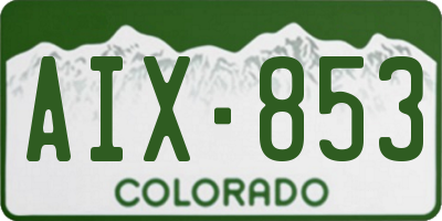 CO license plate AIX853