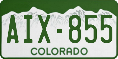 CO license plate AIX855