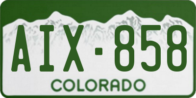 CO license plate AIX858