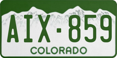 CO license plate AIX859