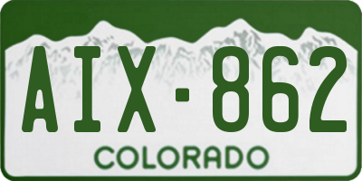 CO license plate AIX862