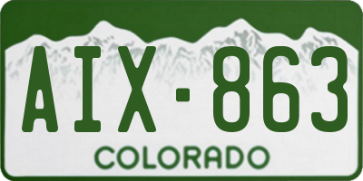CO license plate AIX863