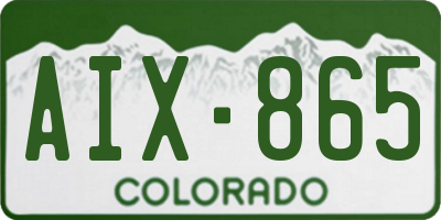 CO license plate AIX865