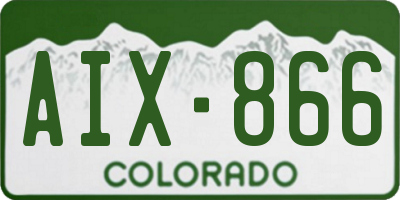 CO license plate AIX866