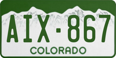 CO license plate AIX867