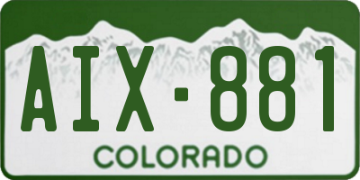 CO license plate AIX881