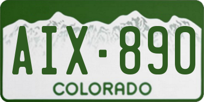 CO license plate AIX890
