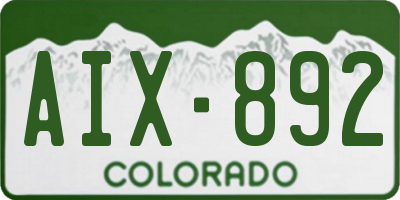 CO license plate AIX892