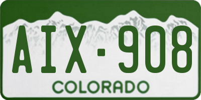 CO license plate AIX908
