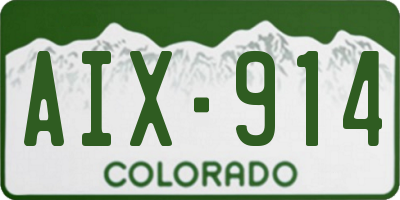 CO license plate AIX914
