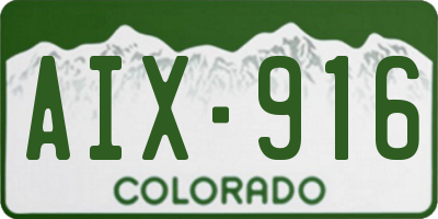CO license plate AIX916