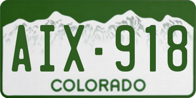 CO license plate AIX918