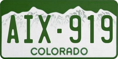 CO license plate AIX919