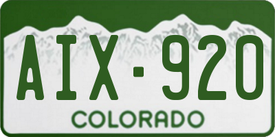 CO license plate AIX920