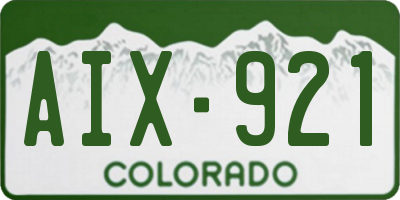 CO license plate AIX921