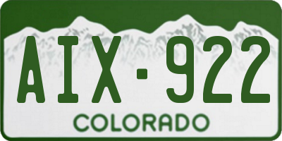 CO license plate AIX922