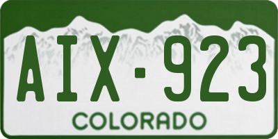 CO license plate AIX923