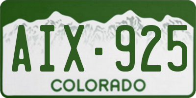 CO license plate AIX925