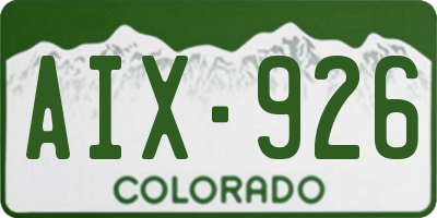 CO license plate AIX926